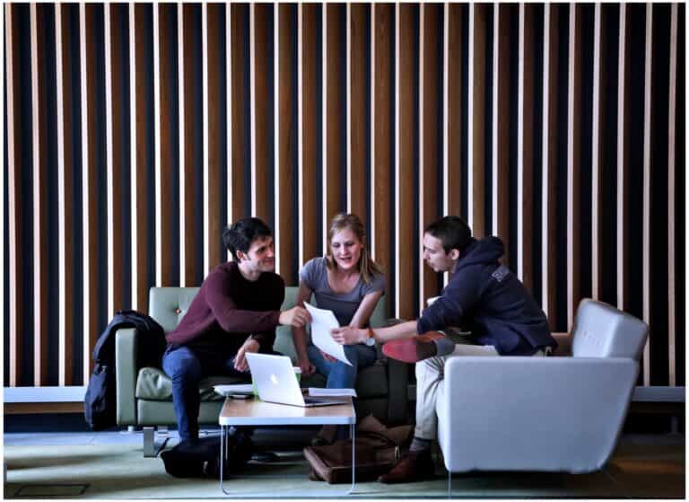 Group of students sitting in discussion