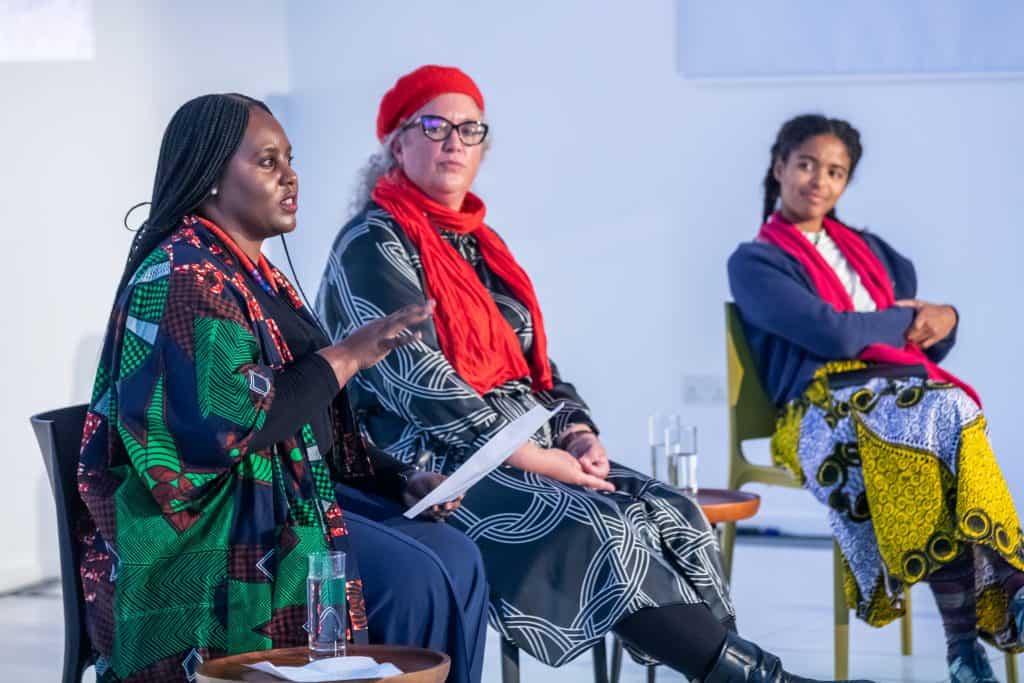 Panelists speaking at one of the season's events