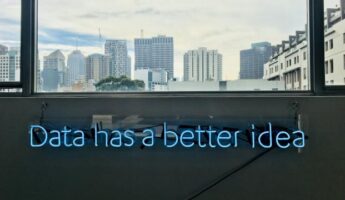 'data has a better idea' lettering printed on window