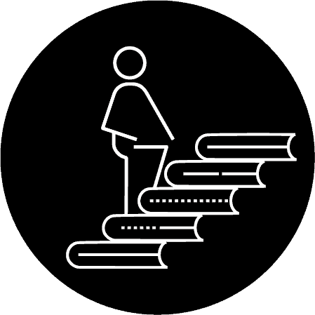 Person climbing stairs icon