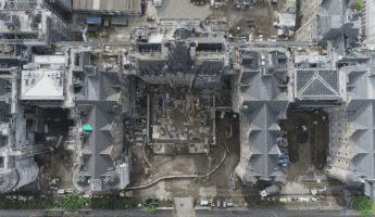 photography of building construction site, aerial