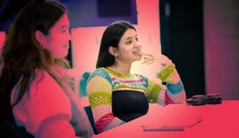 Student looking engaged listening in a classroom