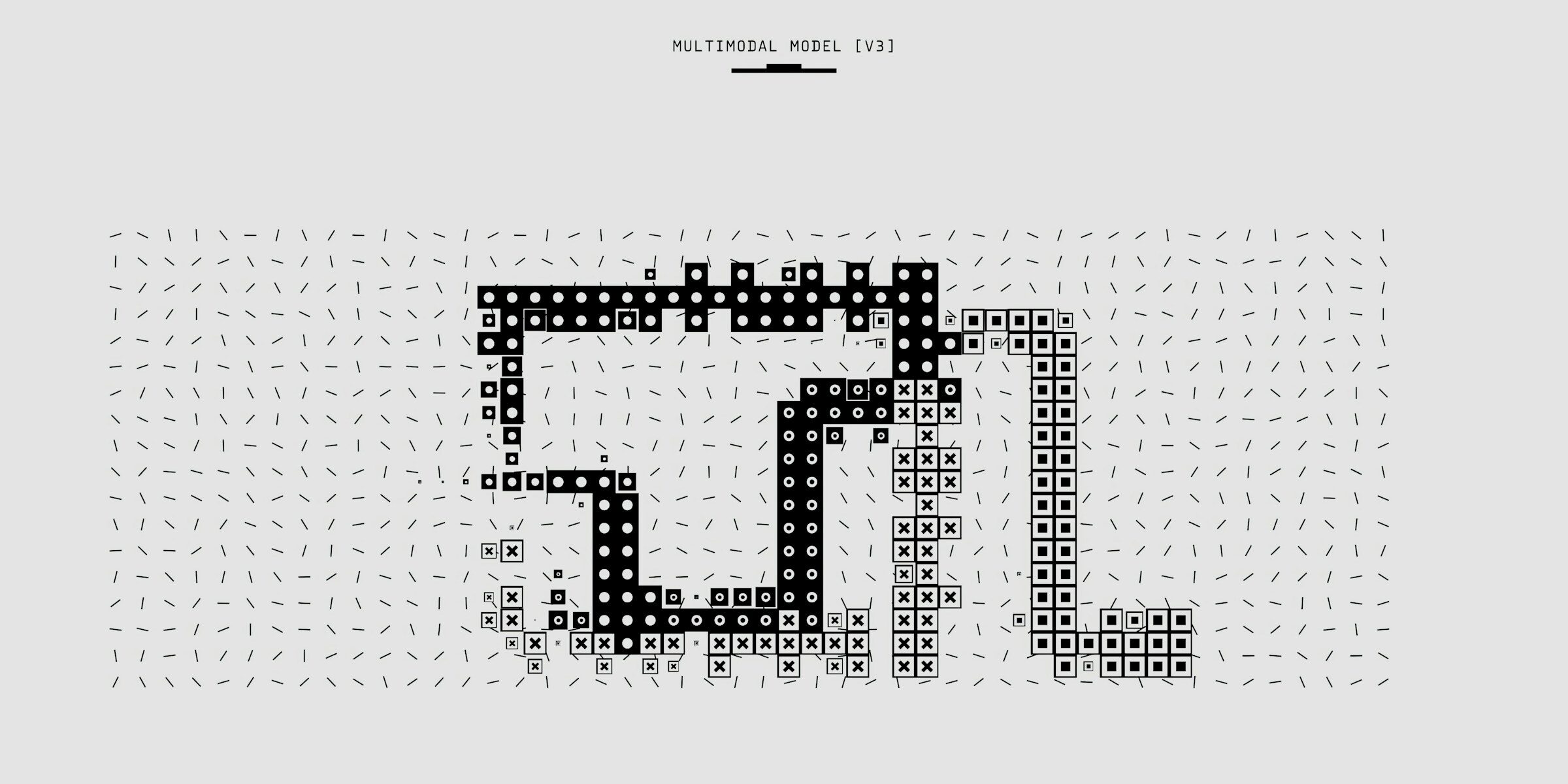 An artist’s illustration of artificial intelligence (AI) using black noughts and crosses.