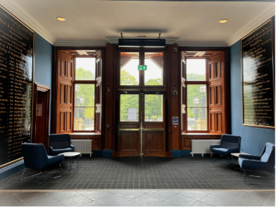 Historic donor boards in edinburgh futures institute lobby